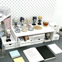 Desktop Badge Display Storage Box with Drawer, Large Capacity Multi-functional Organizer for Collectibles