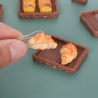 Dollhouse Miniature Simulation Bread Dessert Plate Set DIY Accessories Pretend Play Mini Ornaments for OB11 Dolls