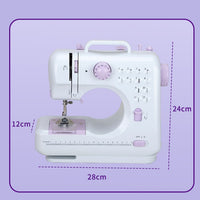 505A Electric Sewing Machine with Extension Table, Mini Portable Household Multifunction Overlock Sewing Machine