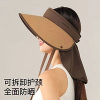 Women's Summer Wide Brim Sun Visor Hat UV Protection Outdoor Sports Empty Top Hat