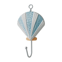 Mediterranean Style Wooden Wall Hooks with Iron Accents for Coats and Hats