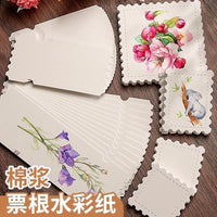 Irregular Watercolor Paper Tickets & Bookmarks, Blank with Serrated Edges, 300g Thick Cotton Pulp for Art Painting