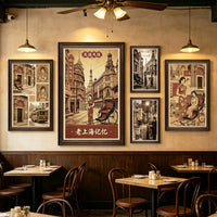 Vintage Shanghai Cheongsam Girl Wall Art for Restaurants and Home Decor