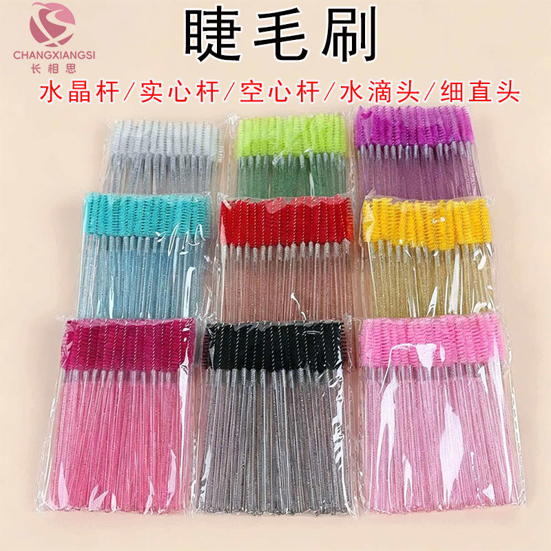 Crystal Eyelash and Eyebrow Brush Set - Spiral Mascara Wand for Makeup Application