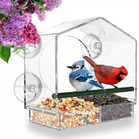 Outdoor Hanging Acrylic Bird Feeder for Wild Birds - Rainproof Balcony & Villa Use