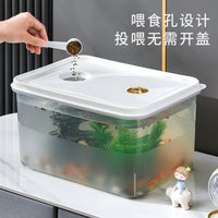 Desktop Fish Tank with Lid and Faucet for Office and Home, Transparent Ecological Goldfish and Turtle Aquarium