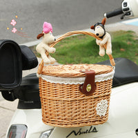 Cartoon Multifunctional Electric Bicycle Front Basket Storage with Lid