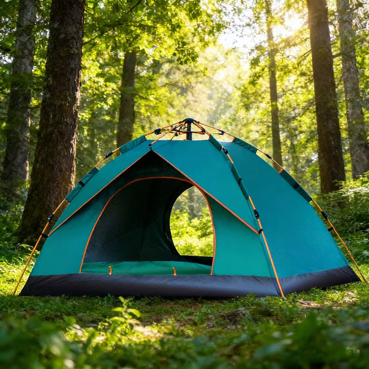 Automatic Pop-Up Camping Tent for 2-4 People, Double Layer Waterproof Outdoor Shelter