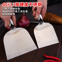 Stainless Steel Chopping Scraper with Wooden Handle for Kitchen and Wall Cleaning