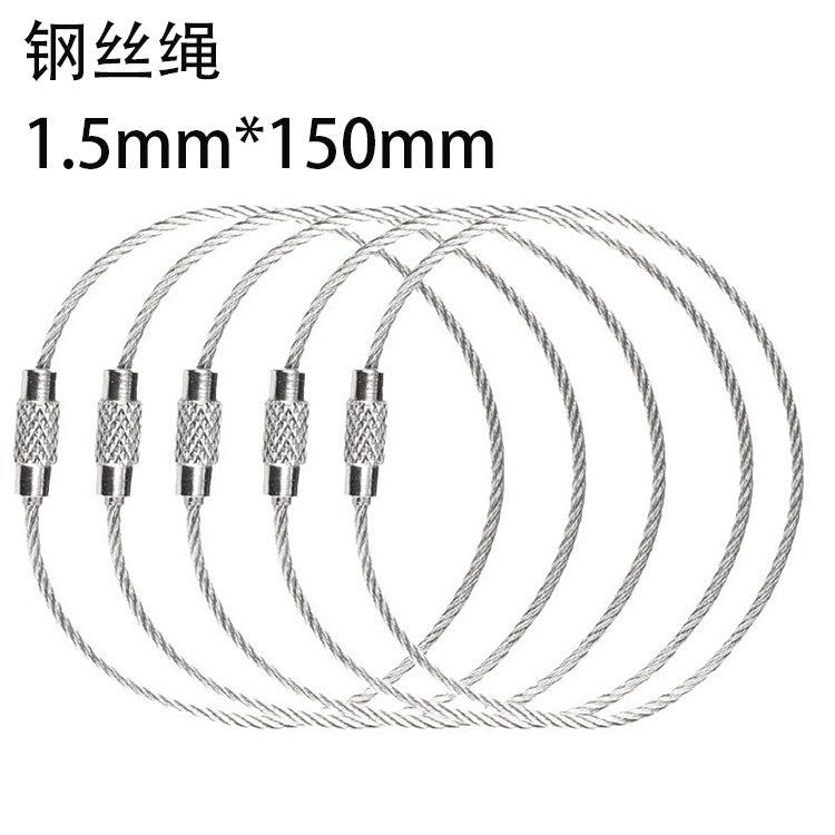 Steel Wire Rope Keychain Loop with PVC Coating for Luggage Tags and Key Rings