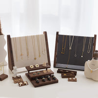 Solid Walnut Wood Necklace Display Stand for Pendants and Jewelry
