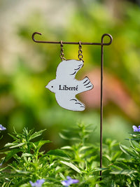 Creative Iron Art Garden Decoration Planter Balcony Pigeon Bird Flag Insert