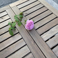 Outdoor Folding Solid Wood Bistro Set with Square Table and Chairs