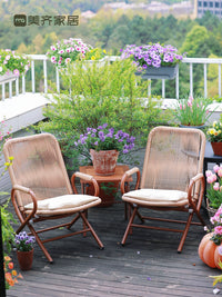 Mei Qi Foldable Rattan Lounge Chair for Garden Patio Balcony