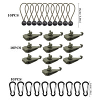 Outdoor Camping Windproof Tent Clips with Spiral Nylon Tarp Clamps and Rope Buckles