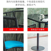 Outdoor Wicker Rattan Hanging Egg Chair and Table Set for Balcony Patio