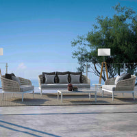 Outdoor Wicker Rattan Sofa Set with Coffee Table for Patio Balcony Villa Terrace