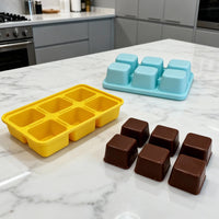 Silicone Ice Cube Tray Mold for DIY Whiskey Ice Balls - Rabbit, Strawberry, Square Shapes, 6-Grid Household Ice Maker