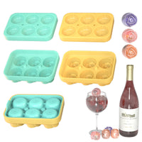 Rose Flower Ice Cube Mold for Whiskey Cocktails - Dual Color 6-Cavity Silicone Tray