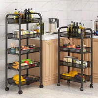Multi-Layer Rolling Kitchen Storage Cart with Wheels for Fruits and Vegetables