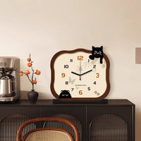 Cute Cartoon Cat Desk Clock with Pendulum, 2025 New Design, High-End Decorative Tabletop Ornament
