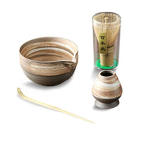 Ceramic Matcha Bowl and Whisk Set for Traditional Japanese Tea Ceremony