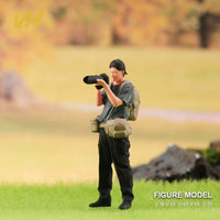 Miniature Photographer Figures 1/18 1/24 1/43 1/64 1/87 Scale Male Female SLR Camera Diorama Scene Ornaments
