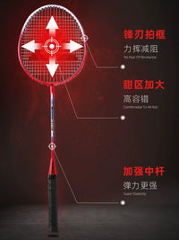 Lanwei Integrated Badminton Racket Set for Adults - Durable, High Elasticity, Student & Family Pack with Two Rackets and Edge Protection