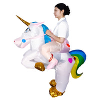Inflatable Unicorn Rider Costume for Adults and Kids - Halloween, Cosplay, Party, Sports Event