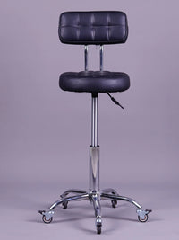 Adjustable Swivel Salon Stool with Wheels, Backrest, and Large Five-Claw Base for Hairdressers and Beauticians
