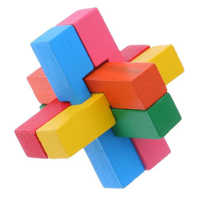 Colorful Six-Piece Luban Lock Brain Teaser Puzzle for Adults and Children