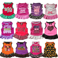 Cotton Teddy Dog Dress for Small to Medium Breeds - Summer Thin Pet Apparel