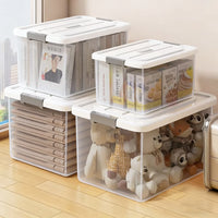 Clear Acrylic Storage Box with Lid, Large Capacity Portable Organizer for Clothes and Home Storage