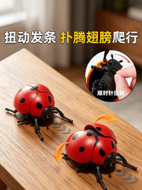 Wind-Up Crawling Insect Toys for Kids - Beetle, Bee, Grasshopper Models