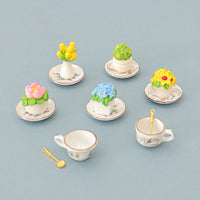 Dollhouse Miniature Ceramic Vase & Teacup Set, DIY Decor Accessories for Doll House Scenes