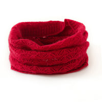 Cashmere Knitted Neck Warmer Scarf with Hollow-out Design