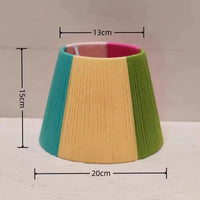 Handmade Bohemian Yarn Lampshade for Table or Pendant Lamps, E27 Base, Colorful DIY Weave