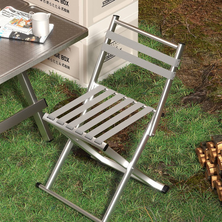 Portable Folding Stool with Backrest, Thickened Outdoor Camping Chair for Home and Stall Use