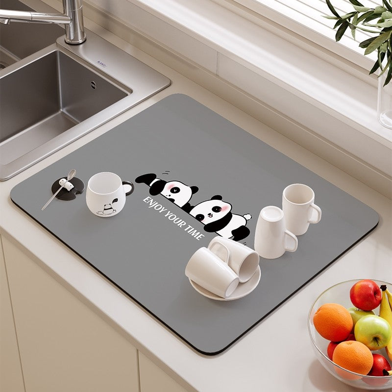 Diatomaceous Earth Kitchen Countertop Drying Mat for Sink Dishwashing