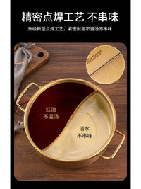 Commercial Stainless Steel Hot Pot with Handles for Induction Cooktops