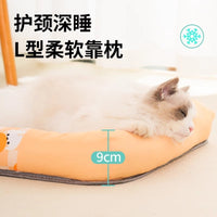 Pet Cooling Mat with Neck Pillow for Cats and Dogs, Summer Ice Pad for Small to Large Pets