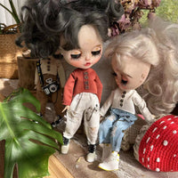 Blythe OB22 OB24 Doll Clothes Set - Top and Distressed Jeans