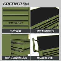 Green Forest Heavy-Duty Rolling Tool Cart with Drawers for Workshop and Garage