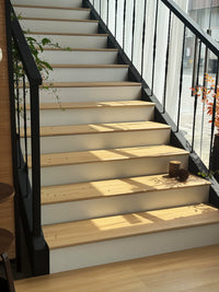 Marble Wood Grain Stair Treads Non-Slip Matte Porcelain Tiles for Outdoor Villas