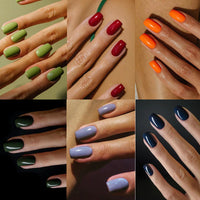 Solid Color Medium Square Press-On Nails, Reusable Nail Art Tips