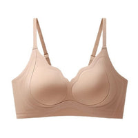 Petal Fixed Cup Push-Up Bra for Small Busts, Thin Top Thick Bottom Seamless Underwire Bra