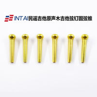 INTAI Brass Acoustic Guitar Bridge Pins, 6-Piece Set for Enhanced Sustain