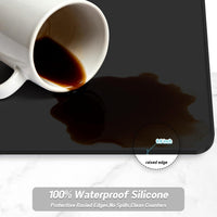 Silicone Coffee Machine Mat, Waterproof Non-Slip Bar Counter Drying Mat for Coffee Cups