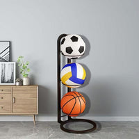 Foldable Sports Ball Storage Rack for Basketball, Football, Volleyball - Home & Kids' Ball Organizer