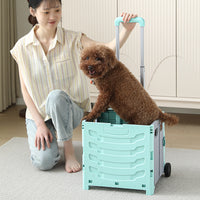 Foldable Shopping Cart with Wheels, Portable Utility Cart for Groceries, Laundry, and Outdoor Use